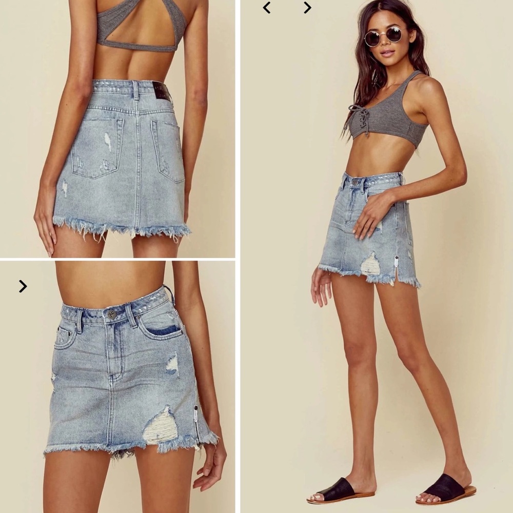 NWT One Teaspoon High Waist Denim Mini Skirt